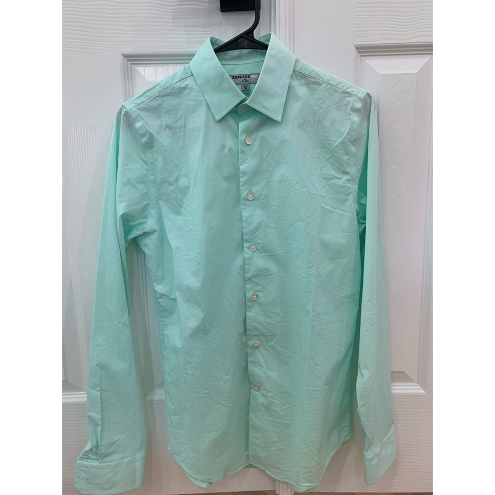 Express Men’s 1MX Mint Dress Shirt (XS)